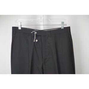 Kiton Solid Black 100% Wool Dress Pants Sz 48 NEW